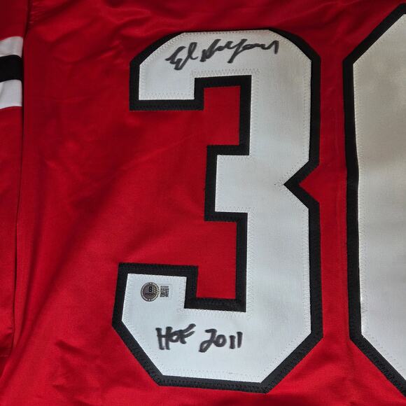 Ed Belfour Autographed ‘The Eagle’ Custom Jersey Chicago Beckett COA HOF 2011 - Picture 2 of 8